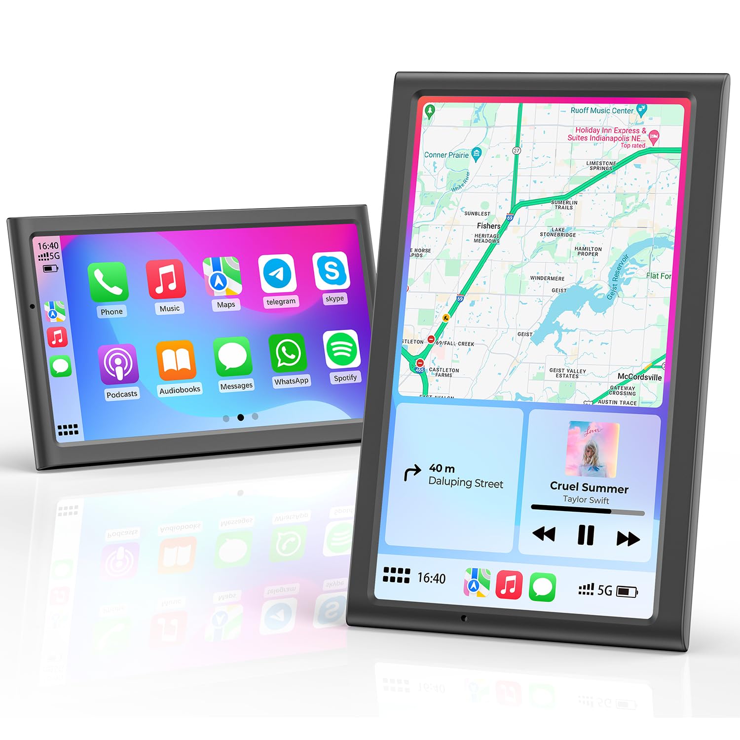 Krunia 7" Wireless Car Play Screen | 60FPS Apple CarPlay & Android Auto