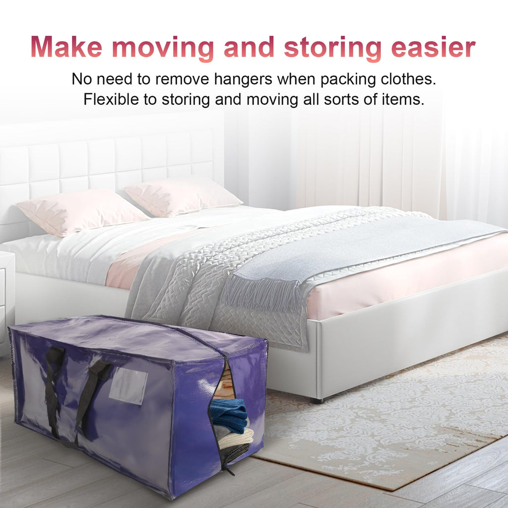 ZIZINET Extra Large Moving Bags – 90L Heavy Duty Storage Totes, 6 Pack