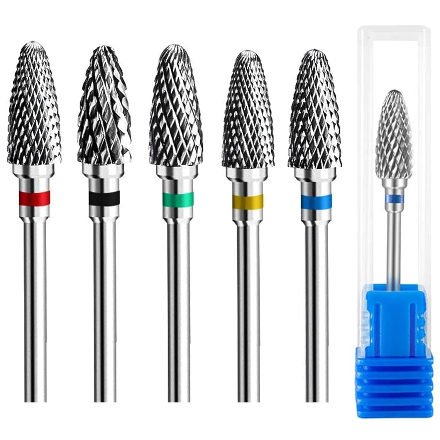 5-Piece Tungsten & Ceramic Nail Drill Bits Set for Manicure