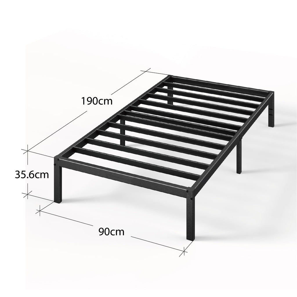 Zinus Elias Single Metal Bed Frame – 90x190cm with Underbed Storage