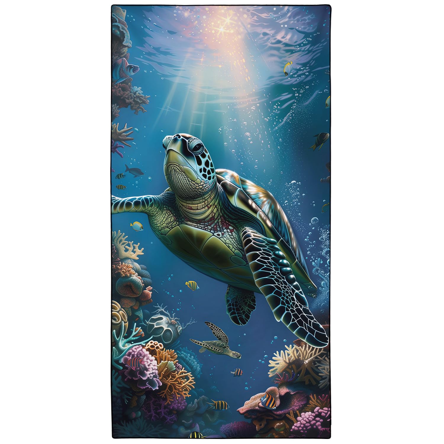 YISUMEI Underwater Turtle Beach Towel | Extra Large Microfibre Quick Dry