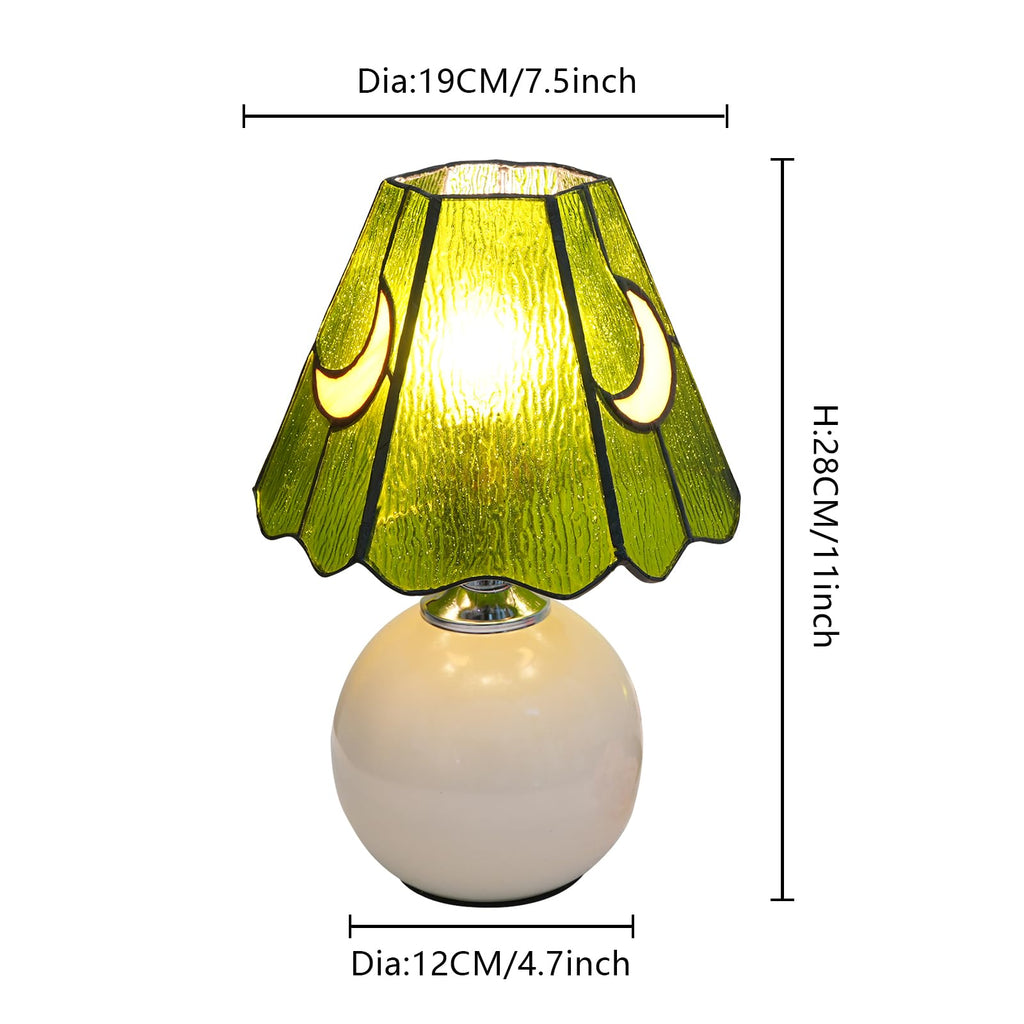 KIPHEPI Mushroom Lamp | Stained Glass Moon Nightstand Table Light
