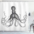 ABAKUHAUS Octopus Fabric Shower Curtain | Waterproof Marine Art, 94"