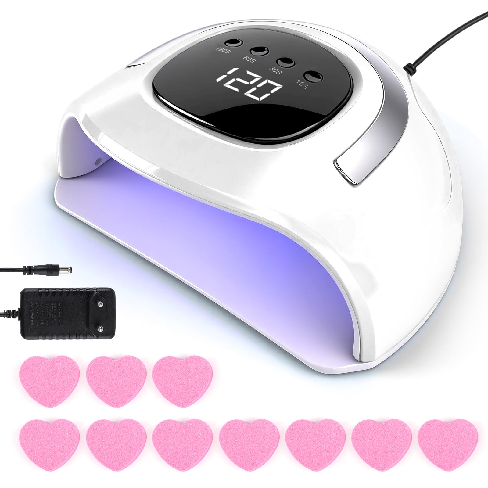 ANGNYA 162W LED UV Nail Lamp – Fast Curing Gel Nail Dryer with 4 Timers