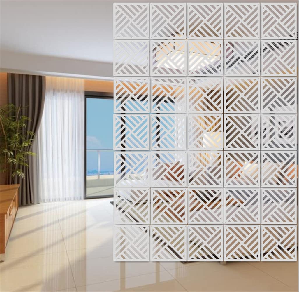12Pcs/Set White Hanging Room Divider Screens DIY Panel Screens Partition Wall Dividers Room Decorative With All Accessories 29 x 29 cm M3 - image 2