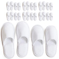 Modlux Cotton Velvet Disposable Spa Slippers - 12 Pair Pack, White