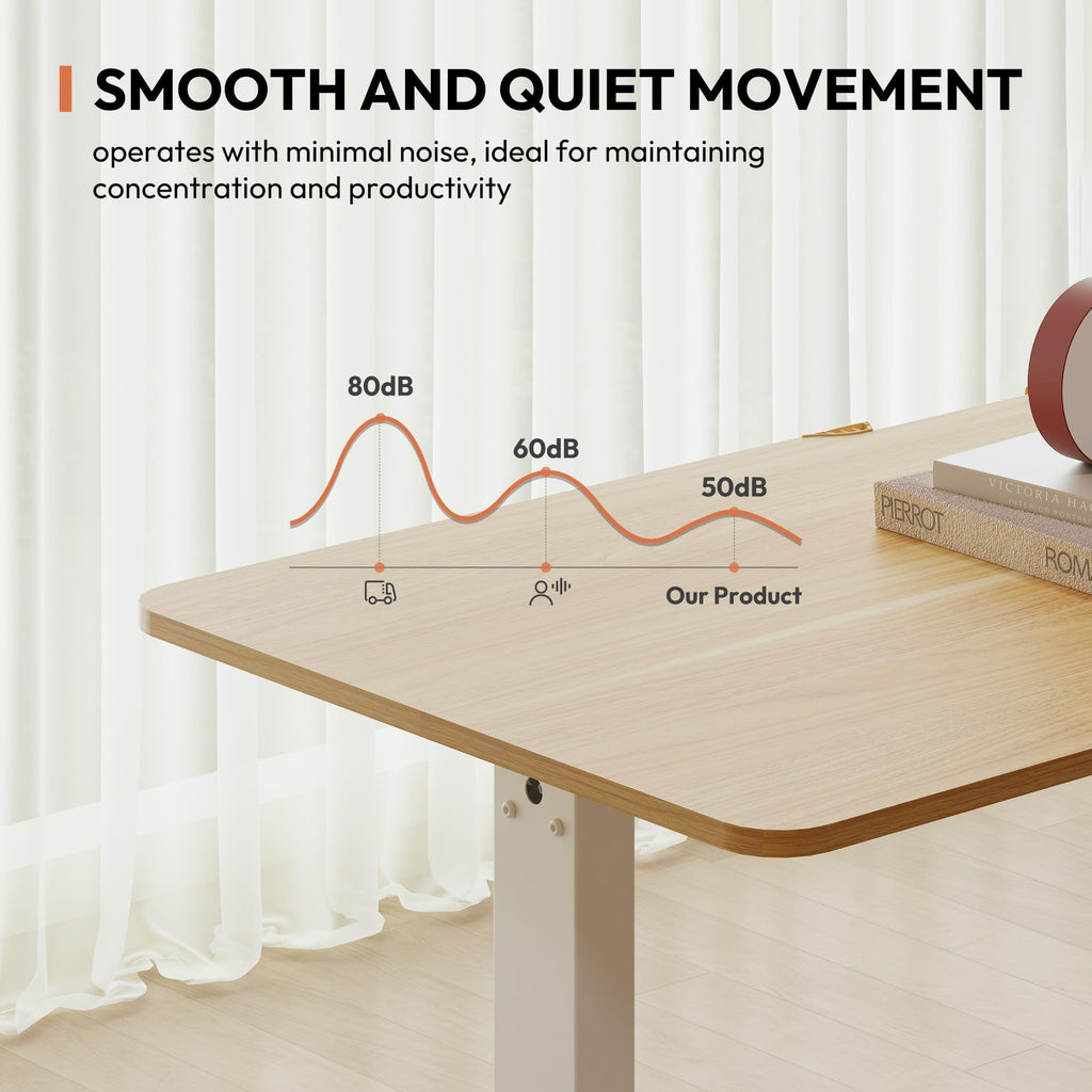 SANODESK 140 * 60 Electric Standing Desk Height Adjustable Standing Desk with Cable Management Tray Sit Stand Table Adjustable Desk Stand Up Desk - image 5
