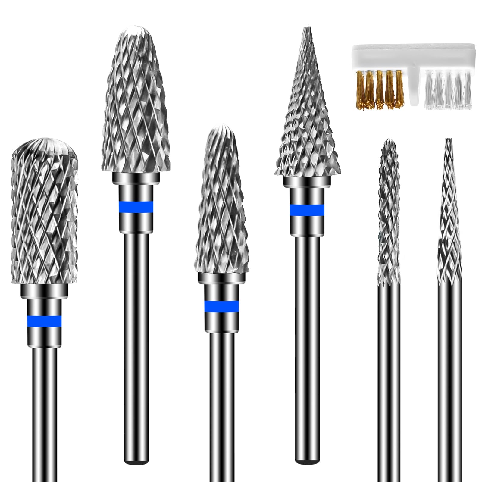 Diesisa 6PCS Nail Drill Bits | 3/32 Inch Tungsten Steel Efile Bits Set
