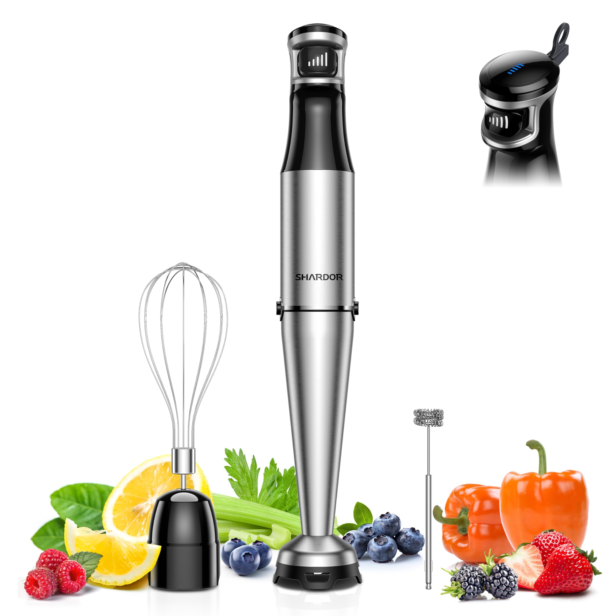 Jolof Store 3-in-1 Hand Blender | 1200W 20-Speed Immersion Stick Blender