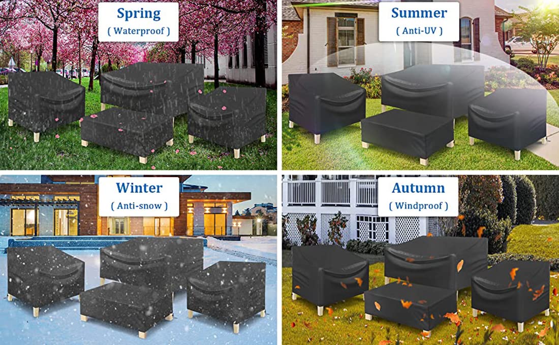 4-Piece Patio Furniture Cover Set – 420D Heavy Duty Oxford