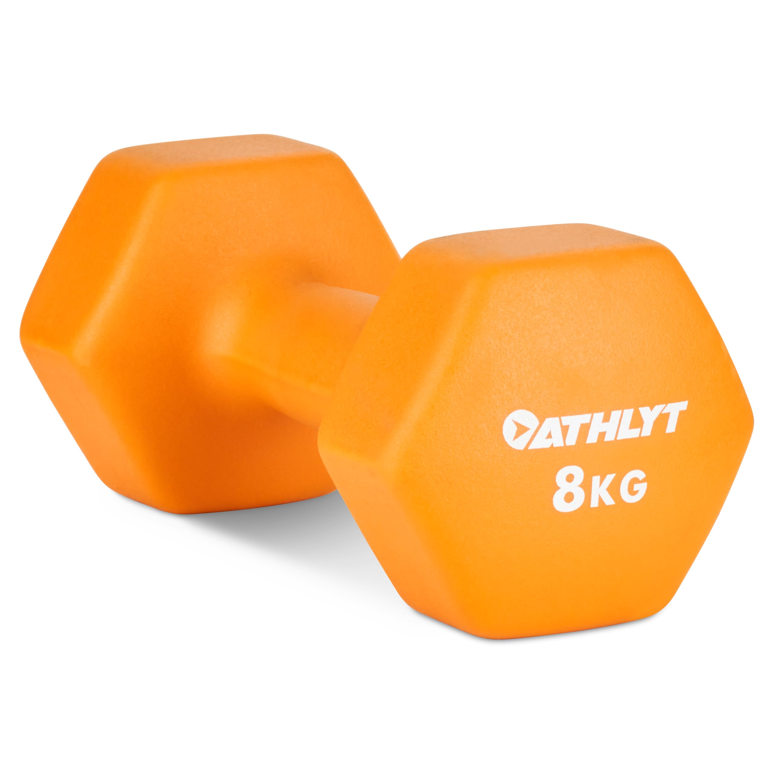 Athlyt Neoprene Dumbbells – 2 x 8kg Hex Weights for Home Gym Training