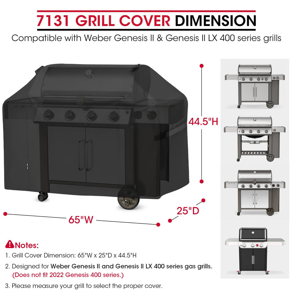 Unicook 165cm Heavy Duty Waterproof Grill Cover for Weber Genesis II 400
