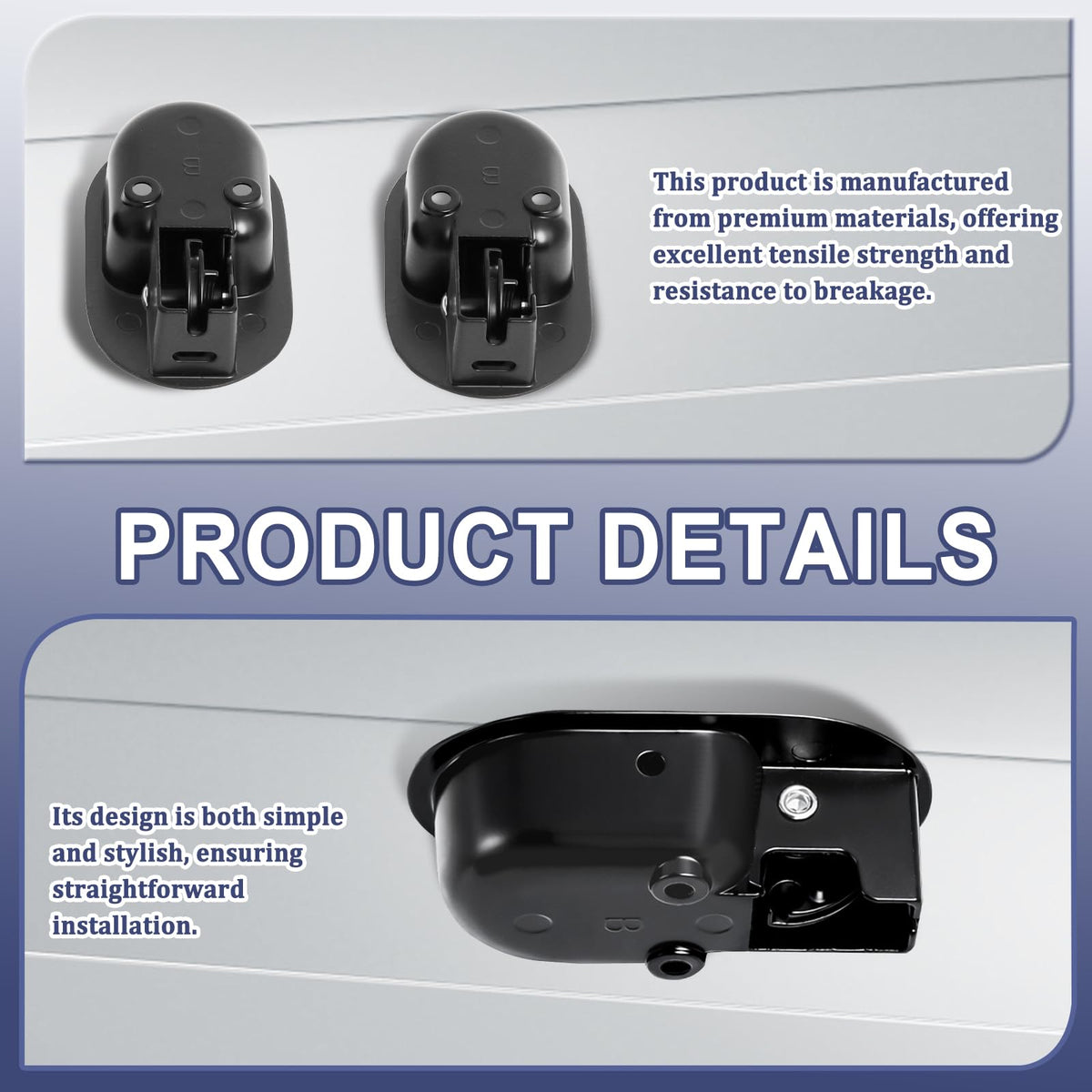 Relax Armchair and Sofa Lever, Solid Aluminium Metal Handle Black without Poweka Cable 2 Pieces