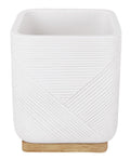 Kleine Wolke Crossover Toothbrush Beaker – White Polyresin & Bamboo
