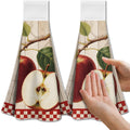 CUTHOLLOW Retro Apple Tea Towels – 2Pcs Microfiber Hanging Kitchen Towels