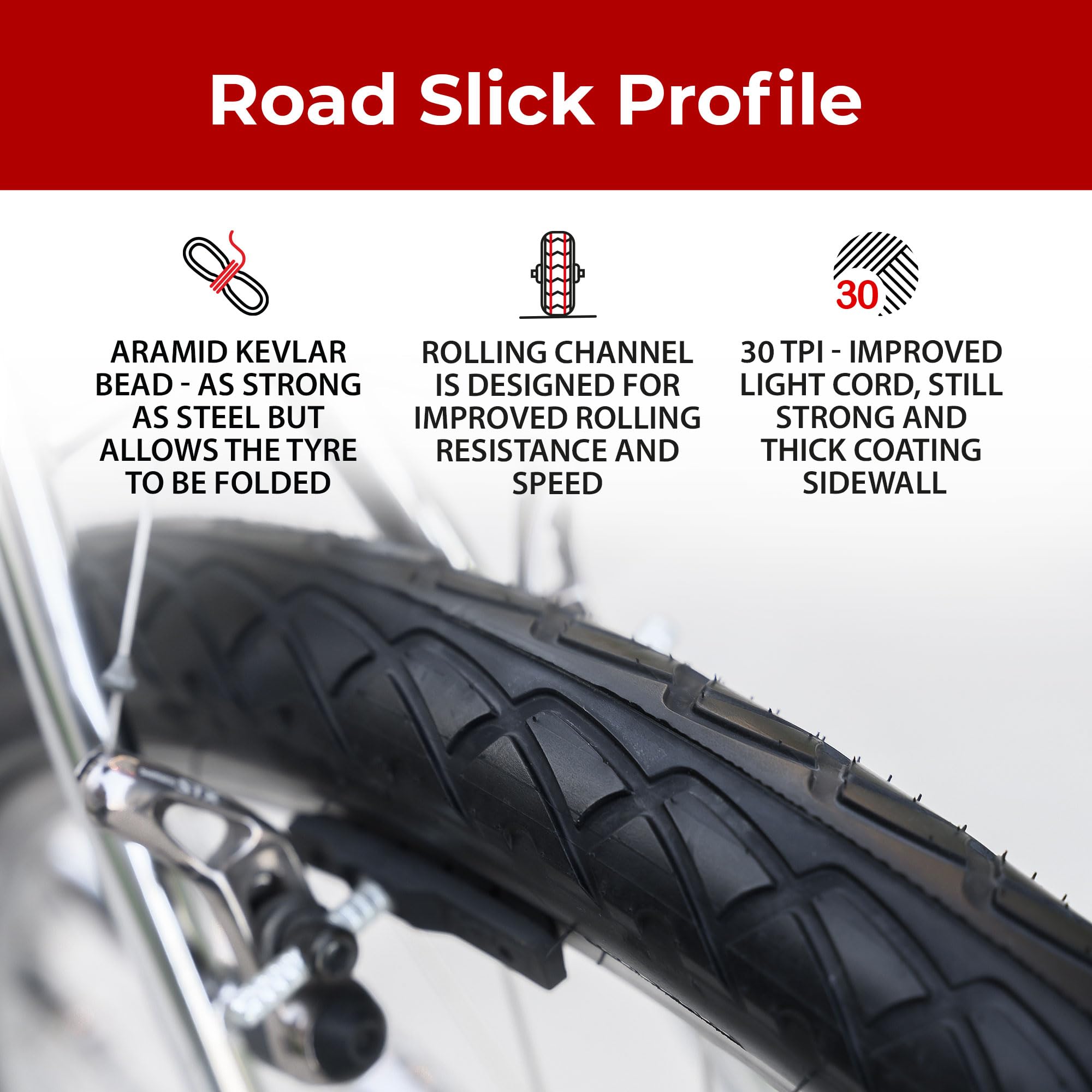 Fincci 26 x 2.125 Slick Hybrid Foldable Bike Tyres with Tubes | 2 Pack