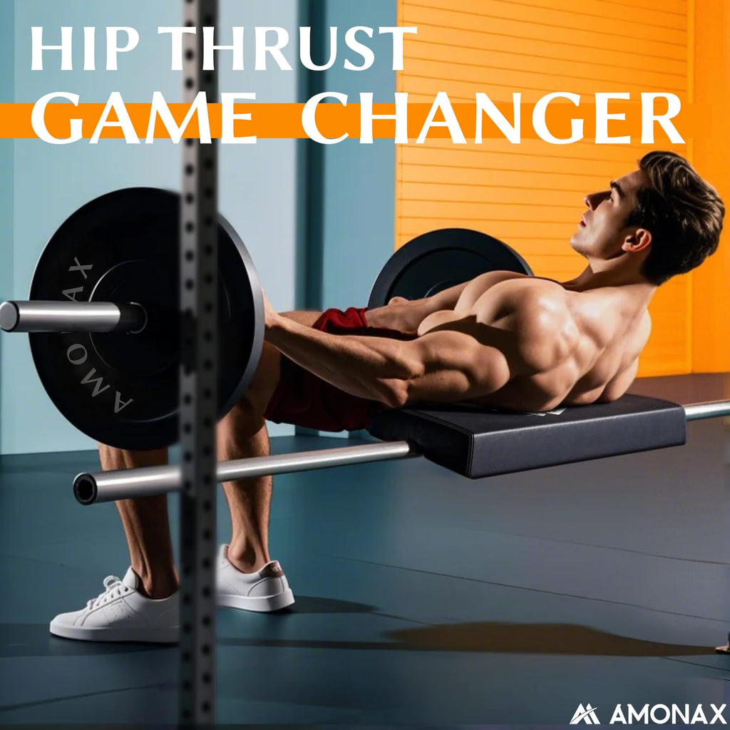Amonax Hip Thrust Bench Back Pad - Extra Thick Foam Barbell Support