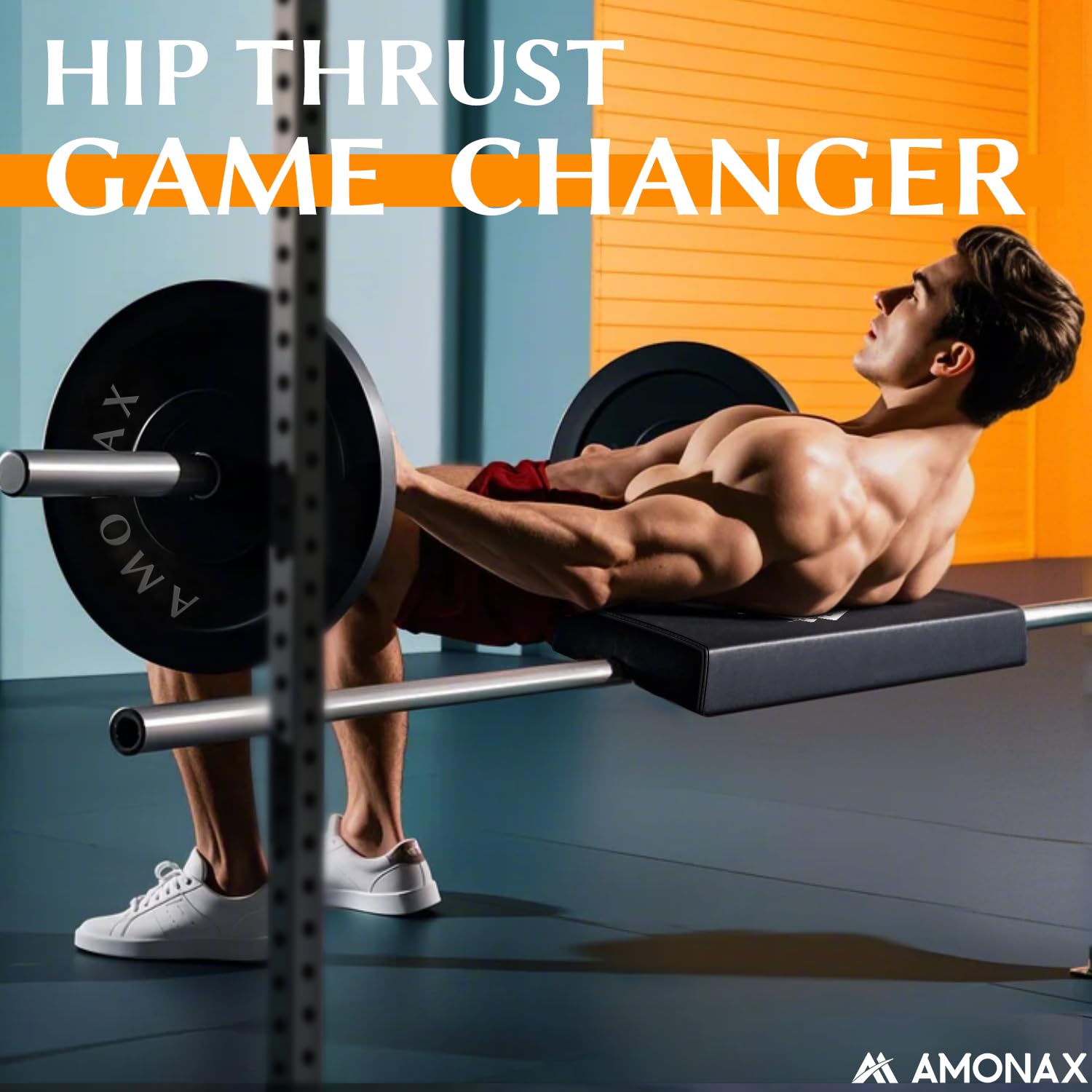 Amonax Hip Thrust Bench Back Pad - Extra Thick Foam Barbell Support
