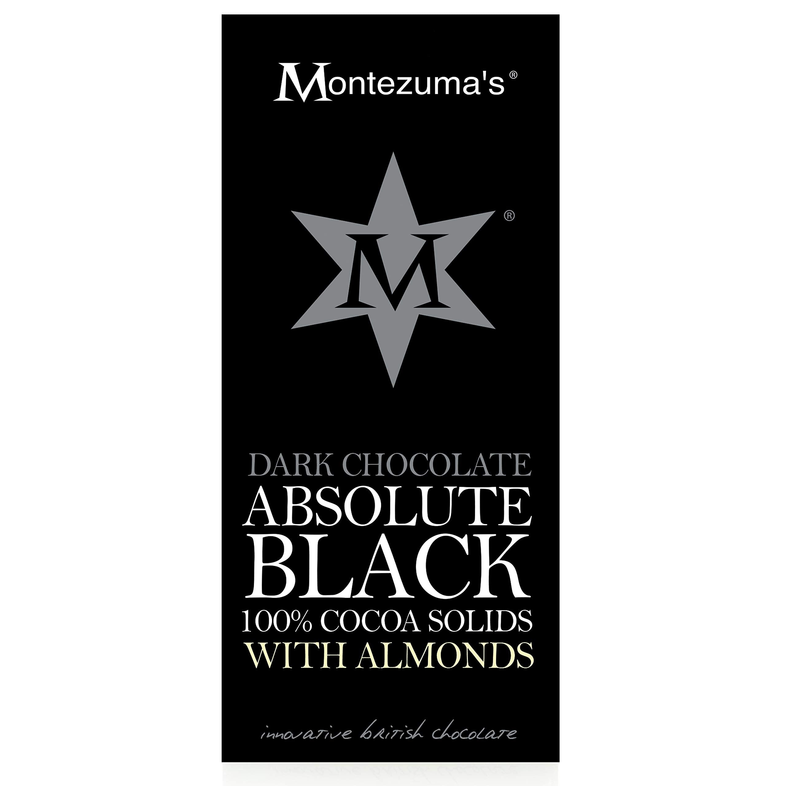 Montezuma's 100% Cocoa Dark Chocolate with Almonds - Sugar Free (6 Pack)