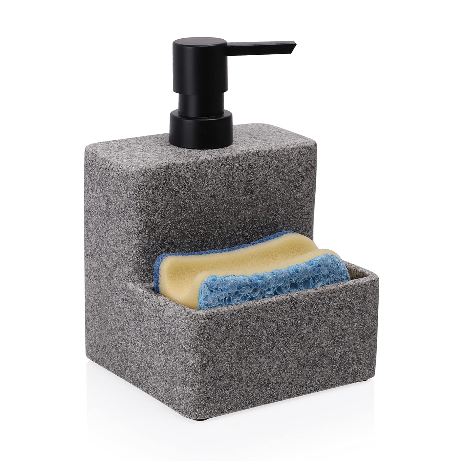 ZCCZ Soap Dispenser with Sponge Holder | Resin Kitchen Sink Organizer