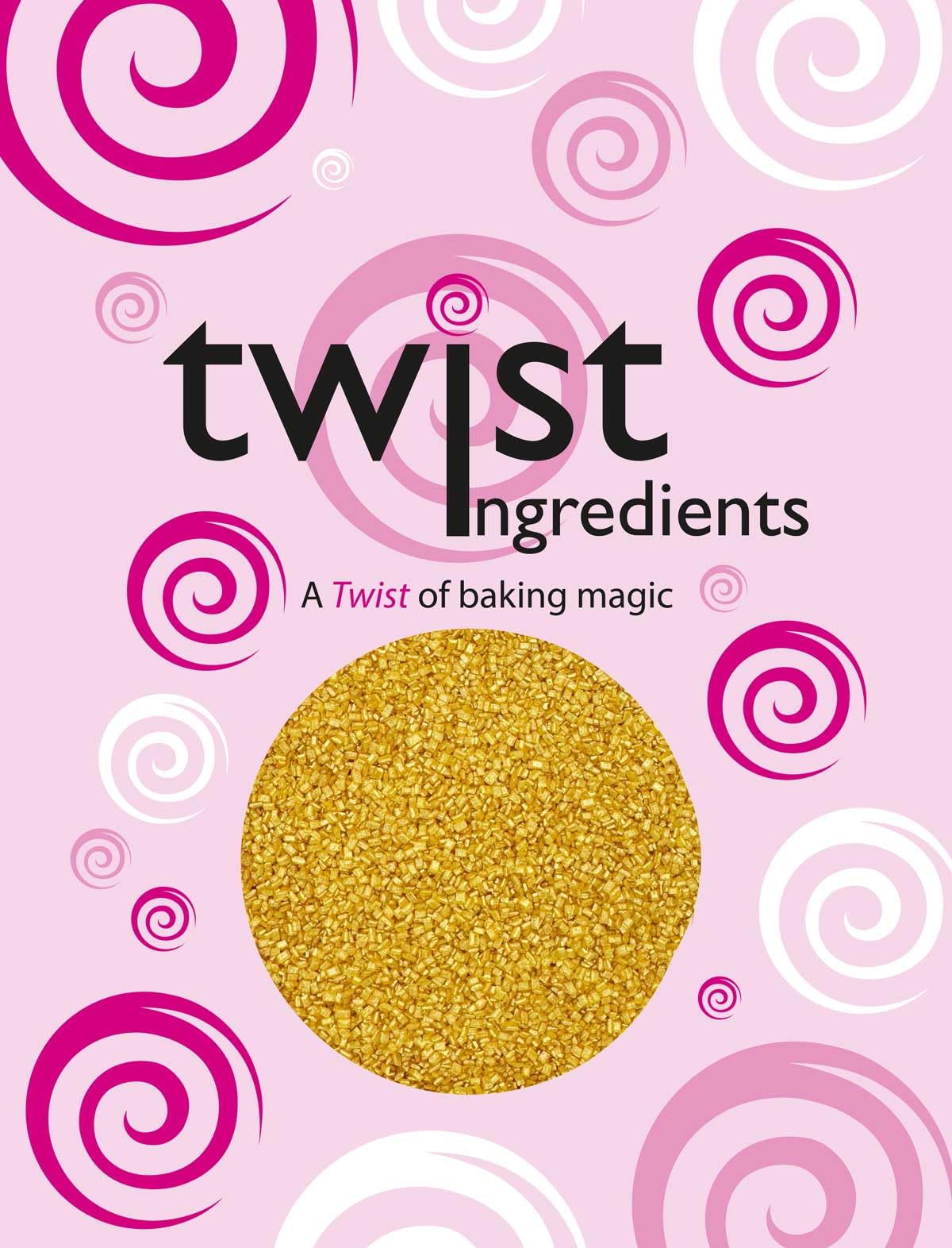 Twist Ingredients Glimmer Gold Sugar Sprinkles – 800g Edible Cake Topper