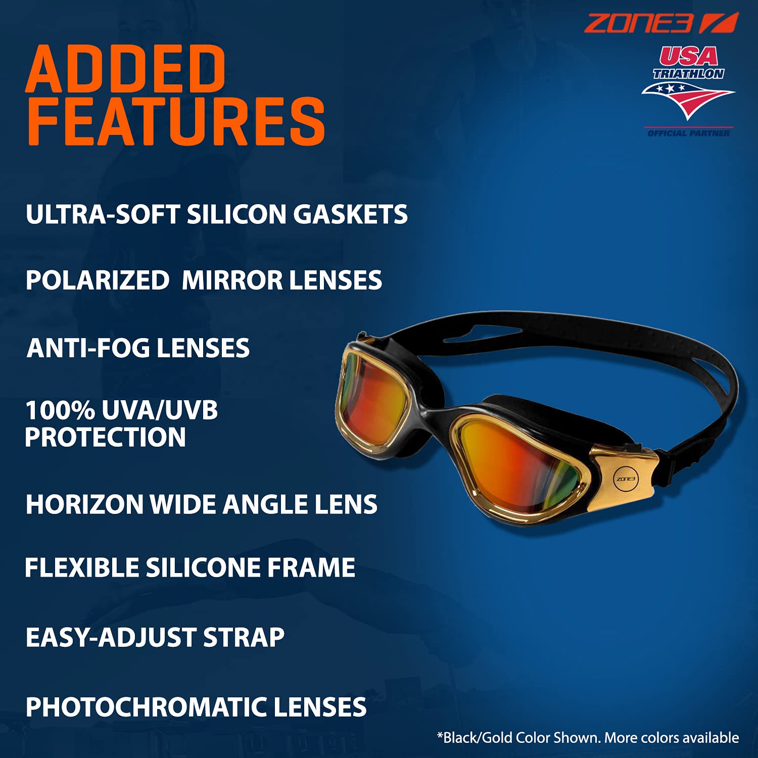 ZONE3 Vapour Swim Goggles – Polarized Anti-Fog Lenses for Open Water