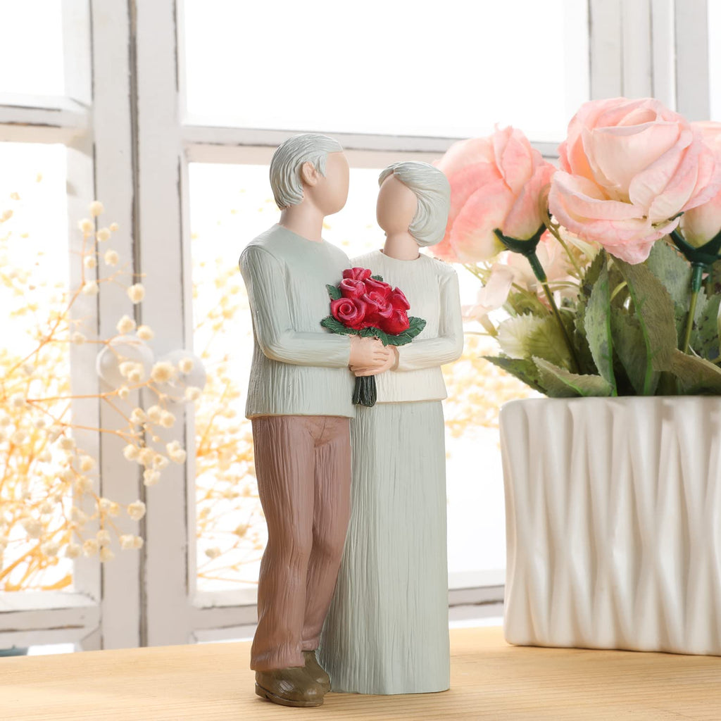 Carracci Loving Elderly Couple Figurine – Hand-Painted Resin Anniversary Gift