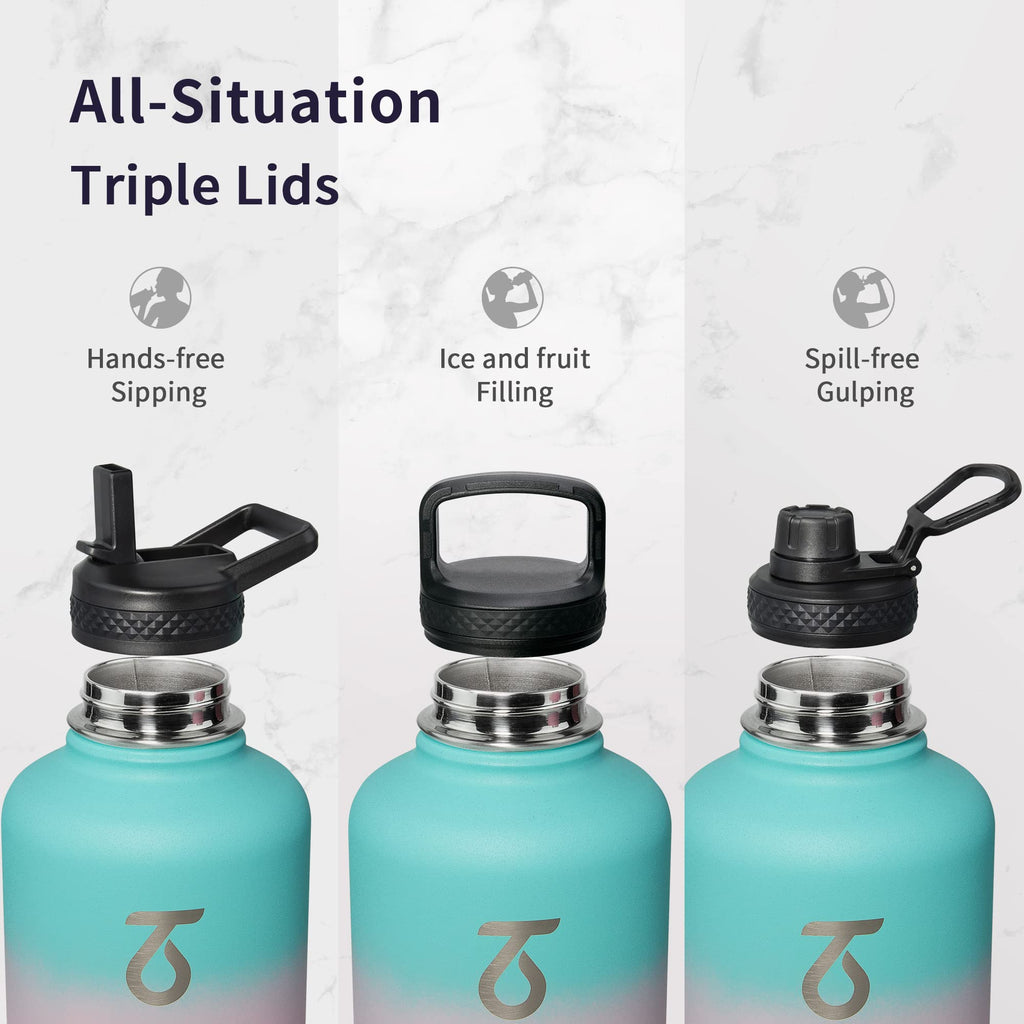 Trebo 2L Insulated Stainless Steel Water Bottle with Paracord Handle