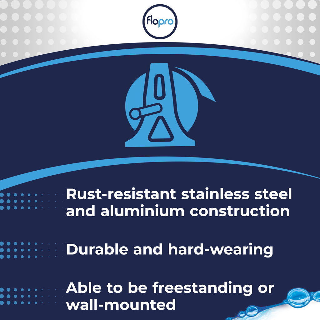 Flopro Professional Metal Hose Reel | Wall-Mounted & Freestanding 40m