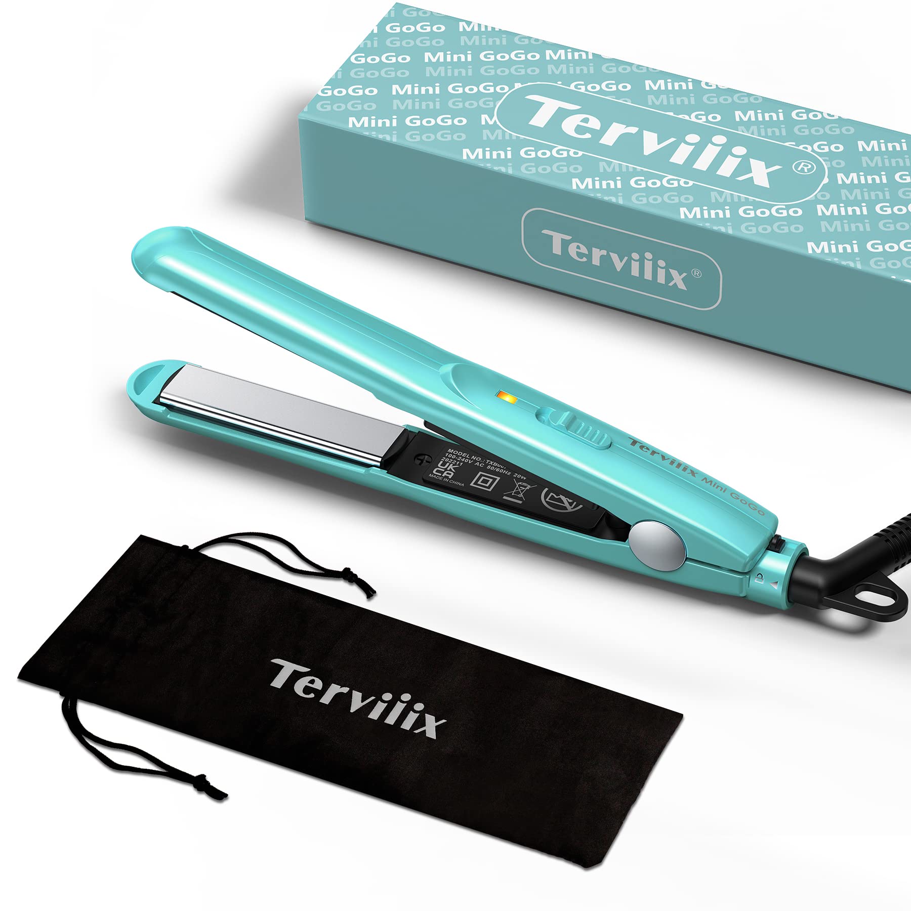 Terviiix Mini Hair Straightener | Ceramic Travel Flat Iron for Short Hair