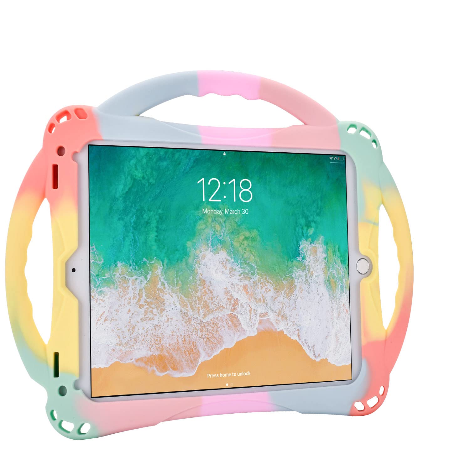 TopEsct iPad 9.7 Case - Shockproof Silicone Kids Cover with Handle Stand