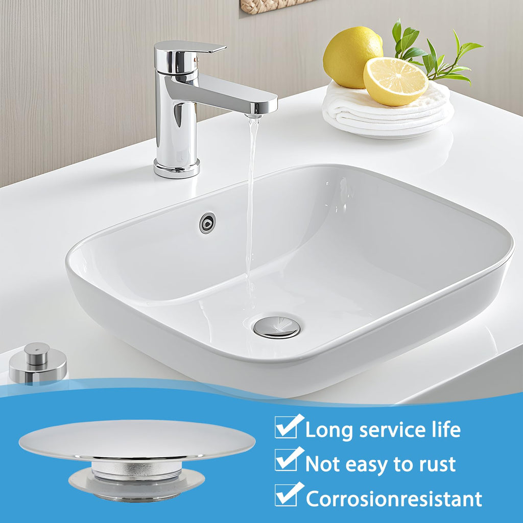 3 Pcs Pop Up Sink Plug Replacement 66mm,Chrome Click Clack Sink Plug Replacement,Pop Up Push Button Waste Stopper for Bathroom Sinks & Bathtubs - image 5