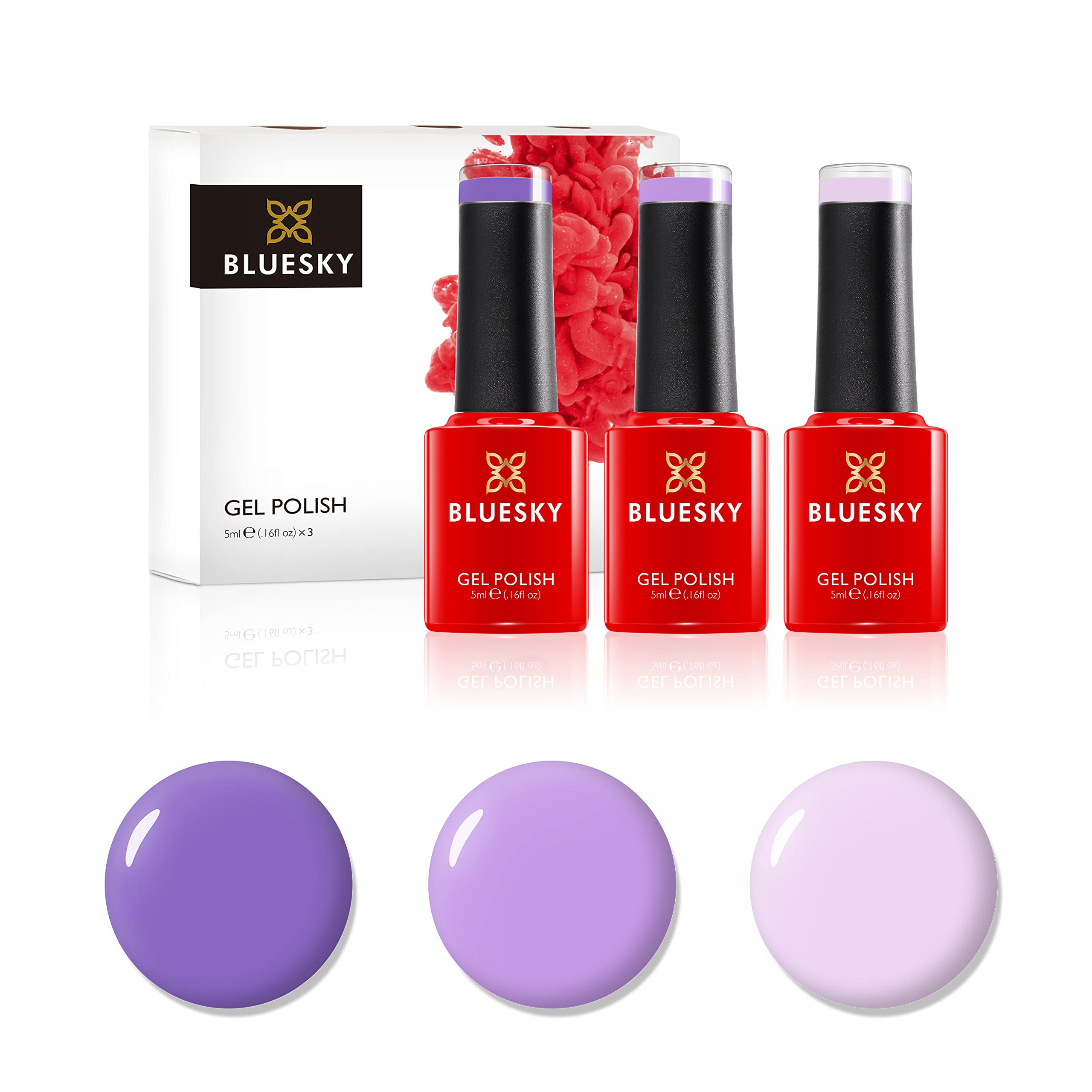Bluesky Gel Nail Polish Set | Luscious Lilacs Purple Trio | 3 x 5ml