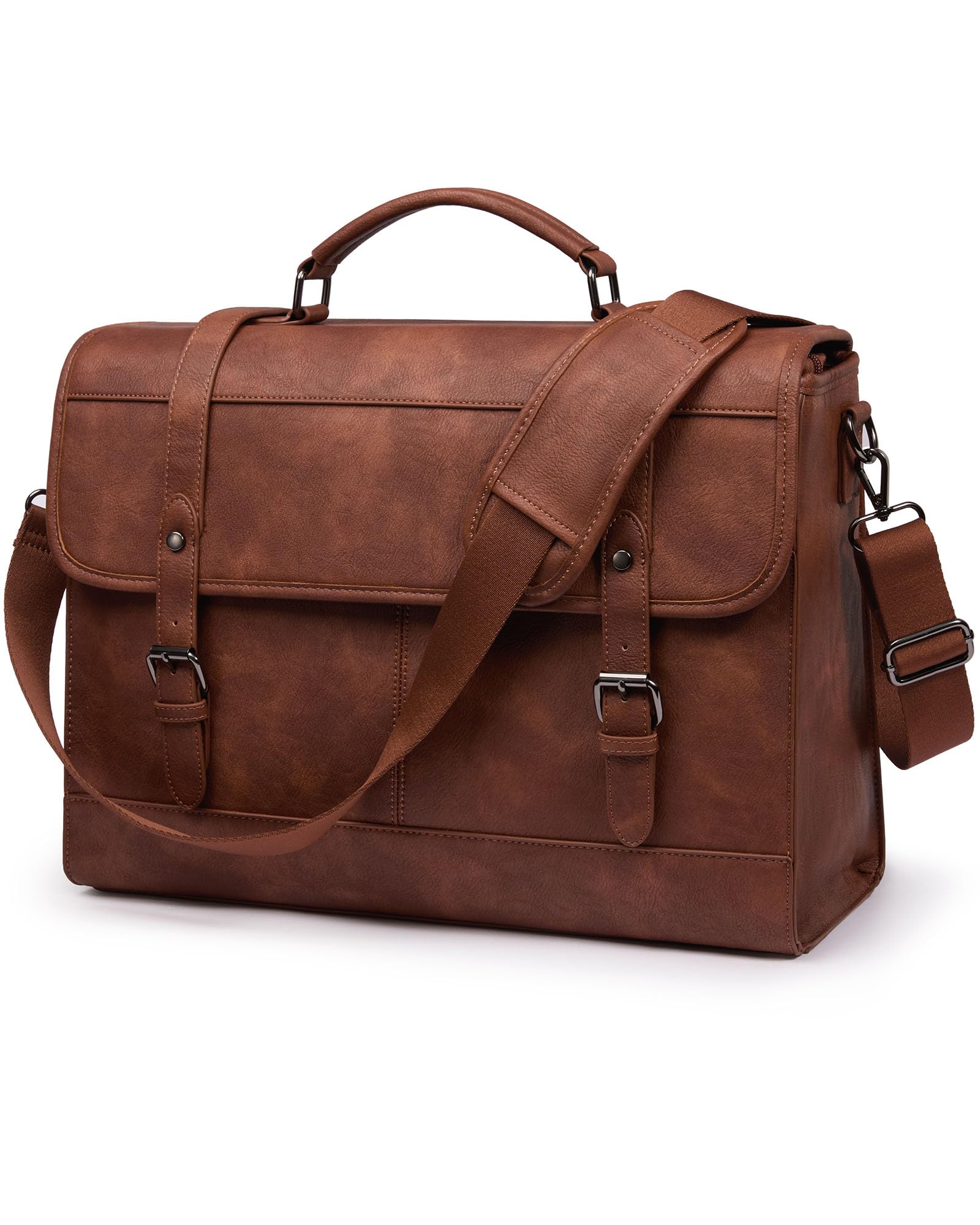 LOVEVOOK 17.3 Inch Leather Messenger Bag – Vintage Laptop Briefcase