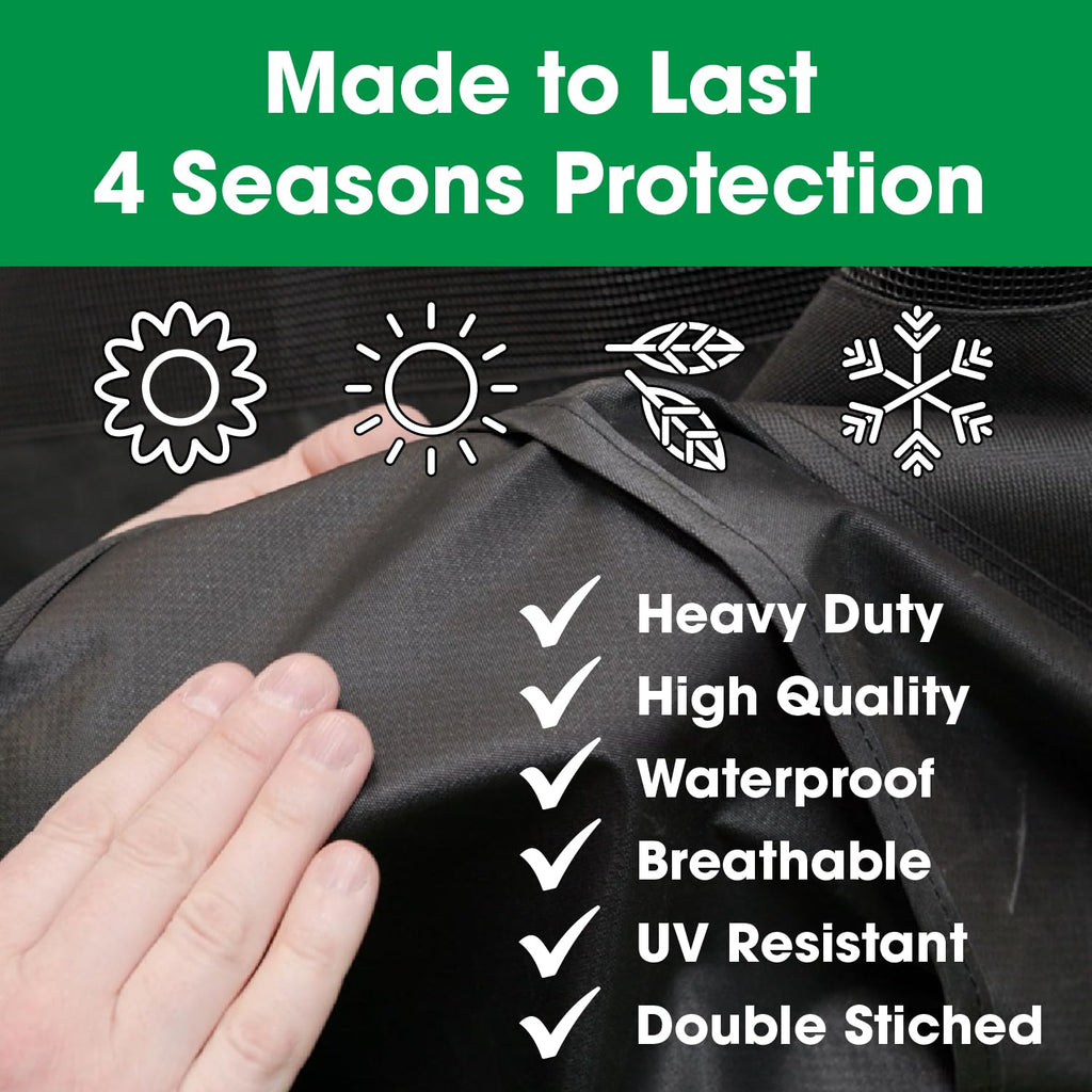 Outback Heavy Duty Vented 4 Burner BBQ Cover - Weatherproof Black Canvas