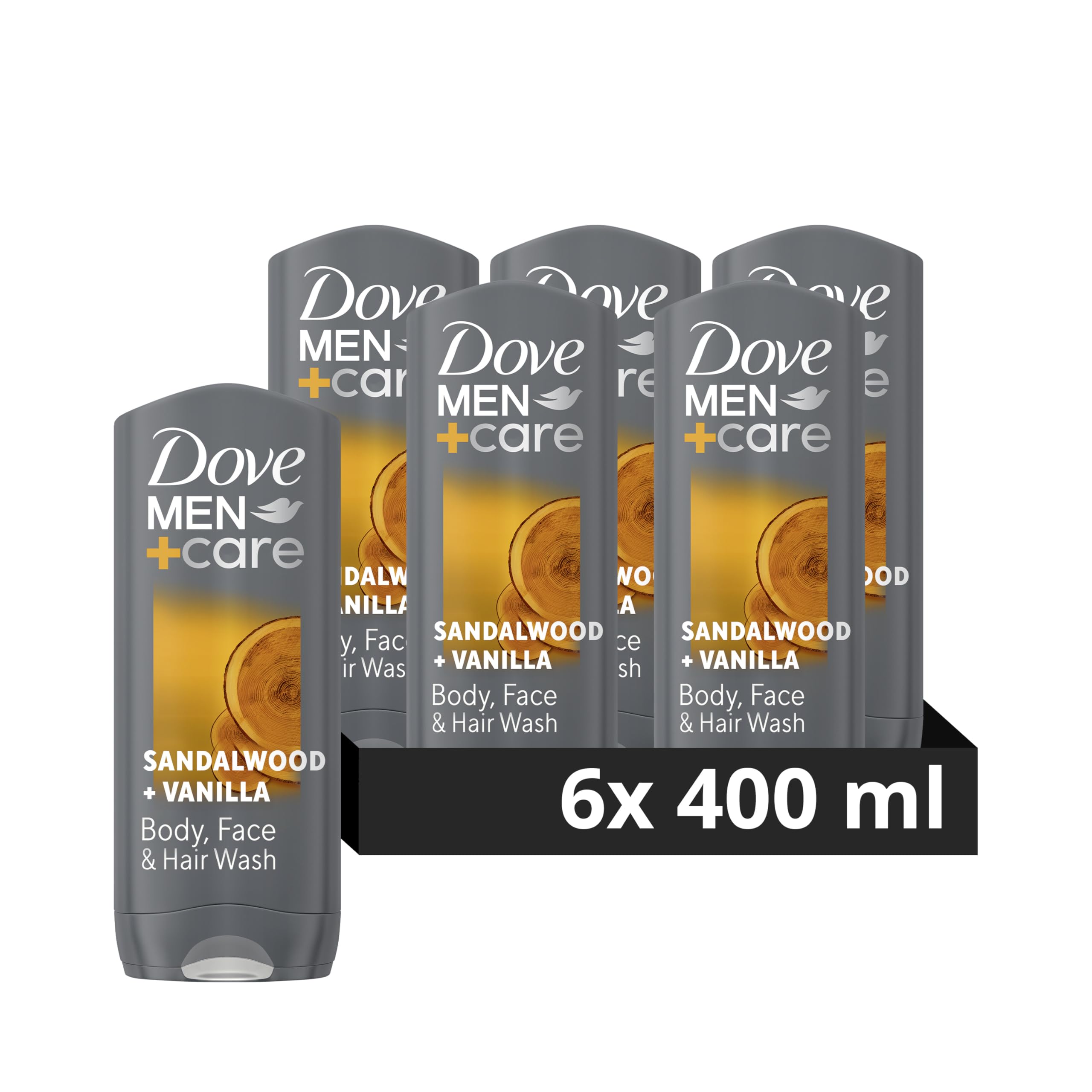 Dove Men+Care 3-in-1 Body Wash – Sandalwood & Vanilla Shower Gel