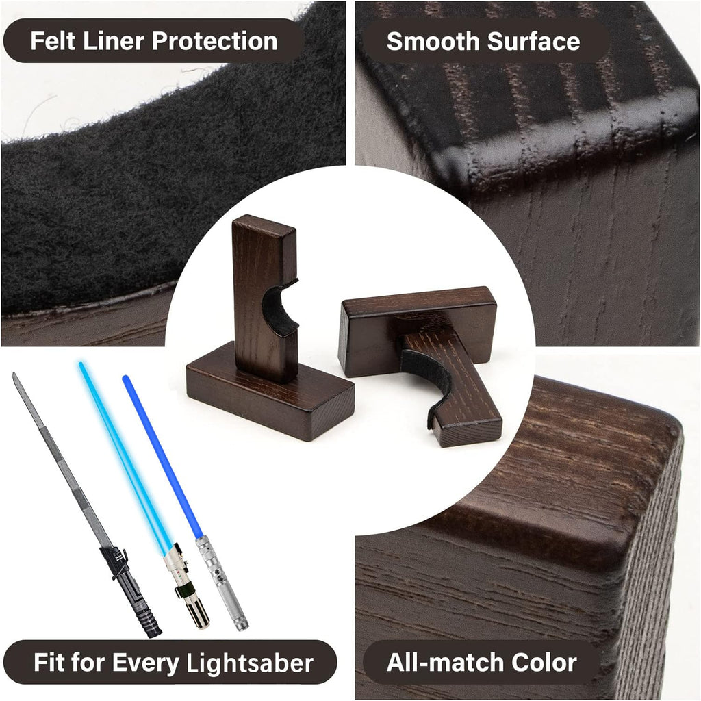 WANLIAN Lightsaber Wall Mount Wooden Display Lightsaber Holder Horizontal Display On Wall - image 4