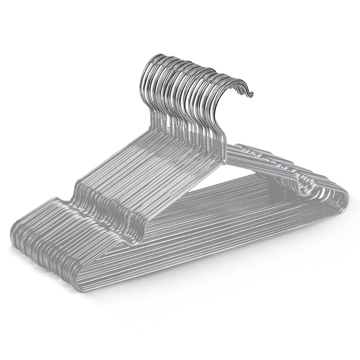 KEPLIN 20x Premium Rubber Coated Metal Hangers - Heavy Duty - Space Saving Organiser Clothes Hangers For Wardrobes Coat Rack Rails Grey - image 1
