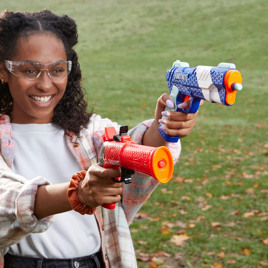 Nerf Fortnite Dual Pack – Flint-Knock and LP Toy Blasters with 6 Darts