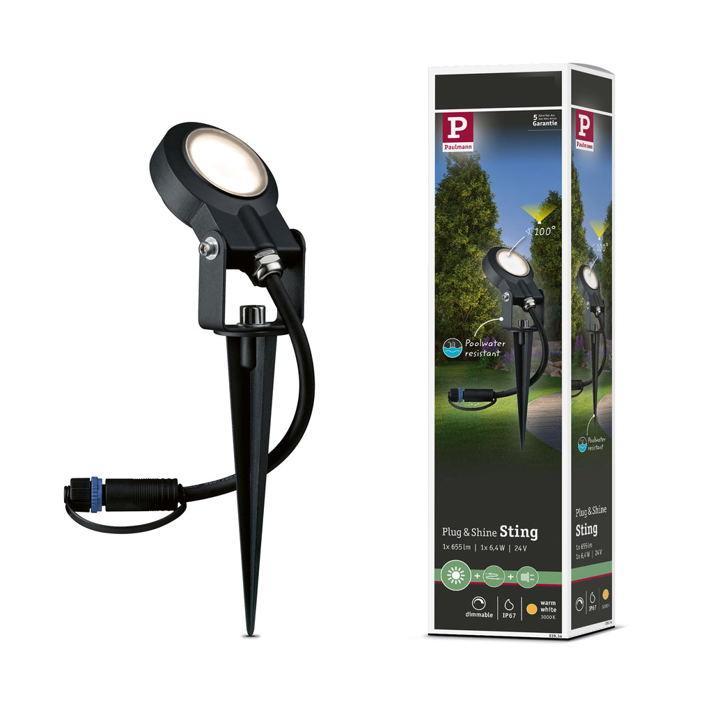 Jolof Store Plug & Shine Sting LED Outdoor Spotlight - 3000K Anthracite