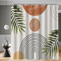 Lerores Leaves Line Shower Curtain – 240x180cm Anti-Mould Polyester