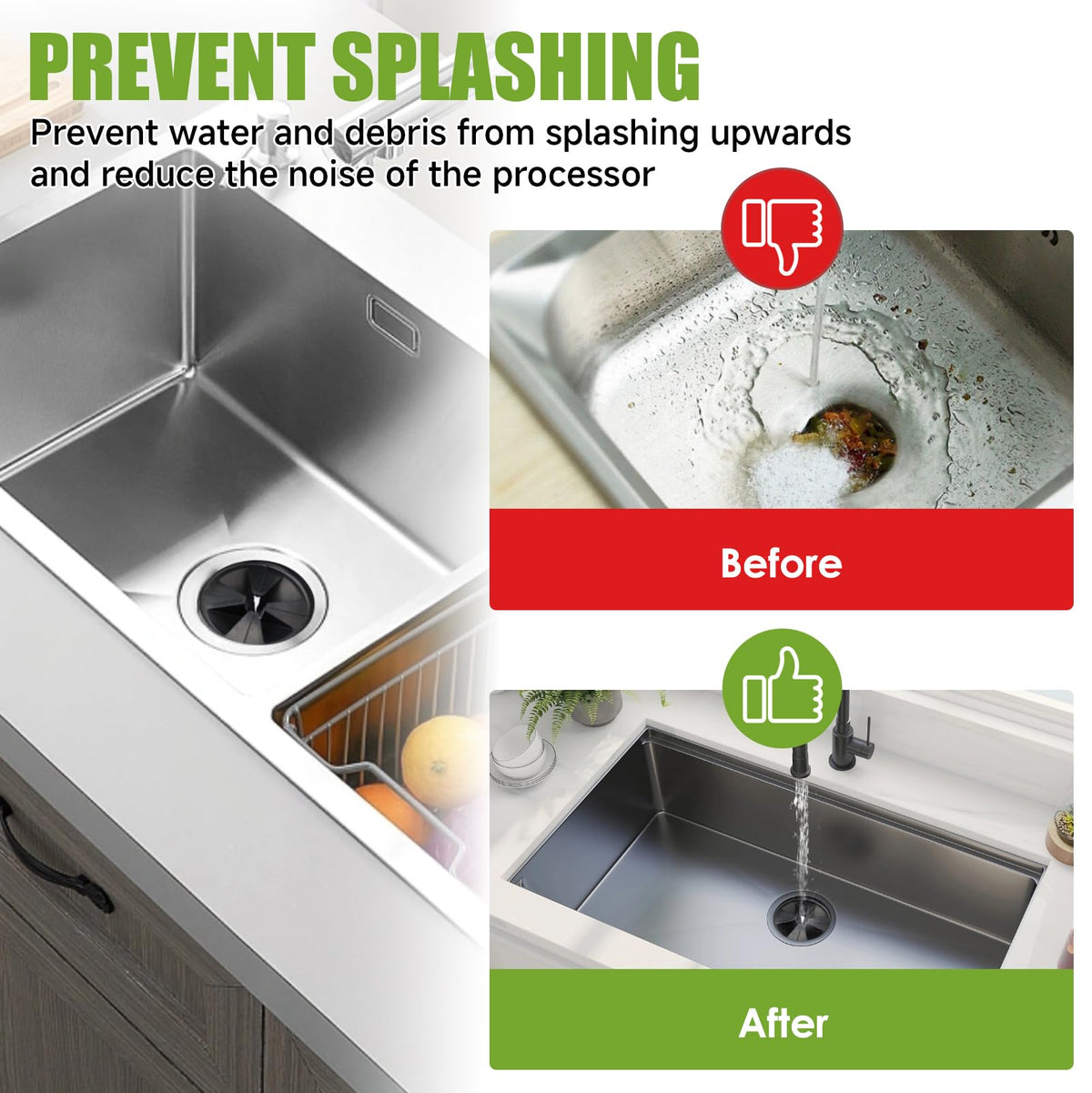 Silicone Garbage Disposal Splash Guard,Fit for Insinkerator Disposal Plug - image 4
