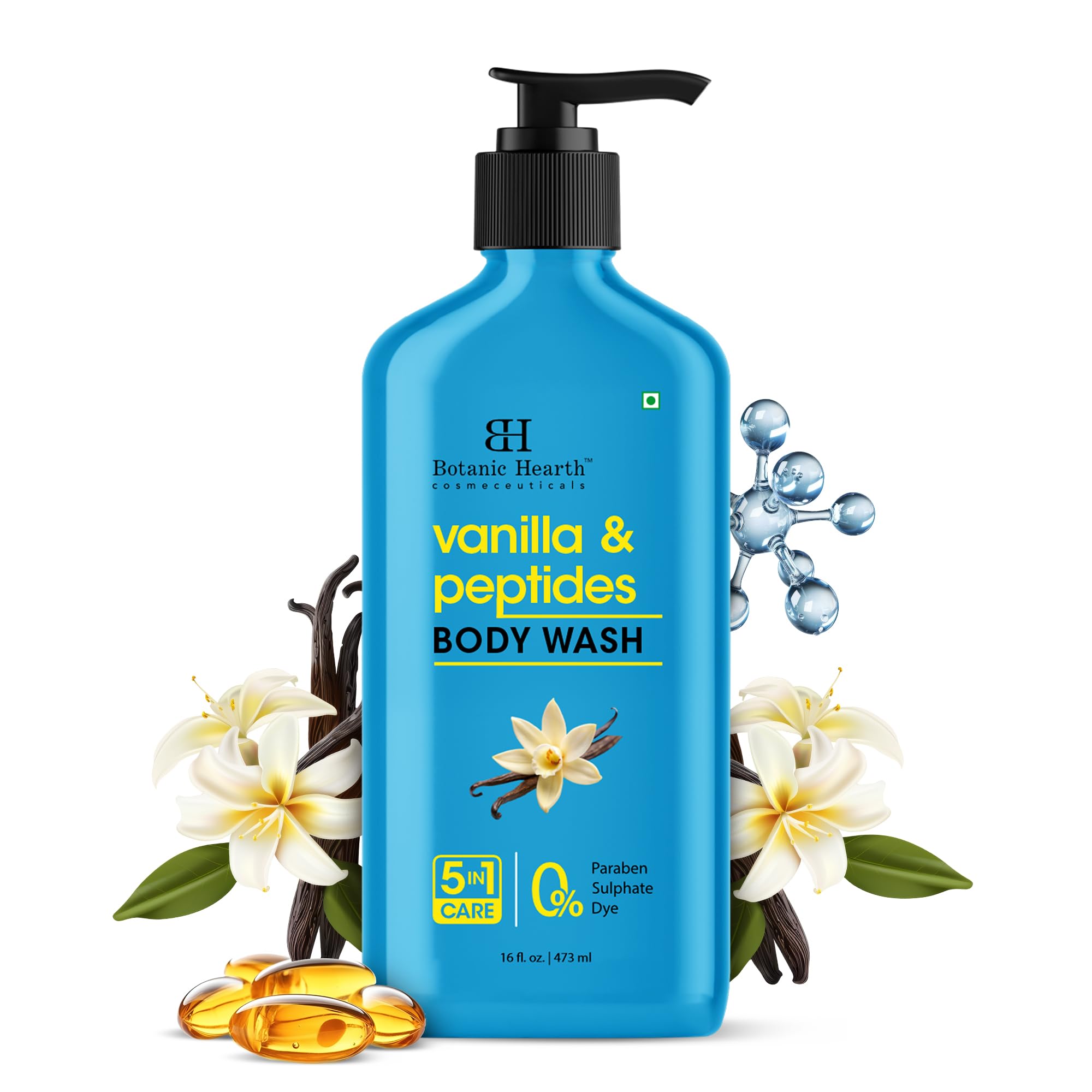 Botanic Hearth Vanilla & Peptides Body Wash | Hydrating Shower Gel