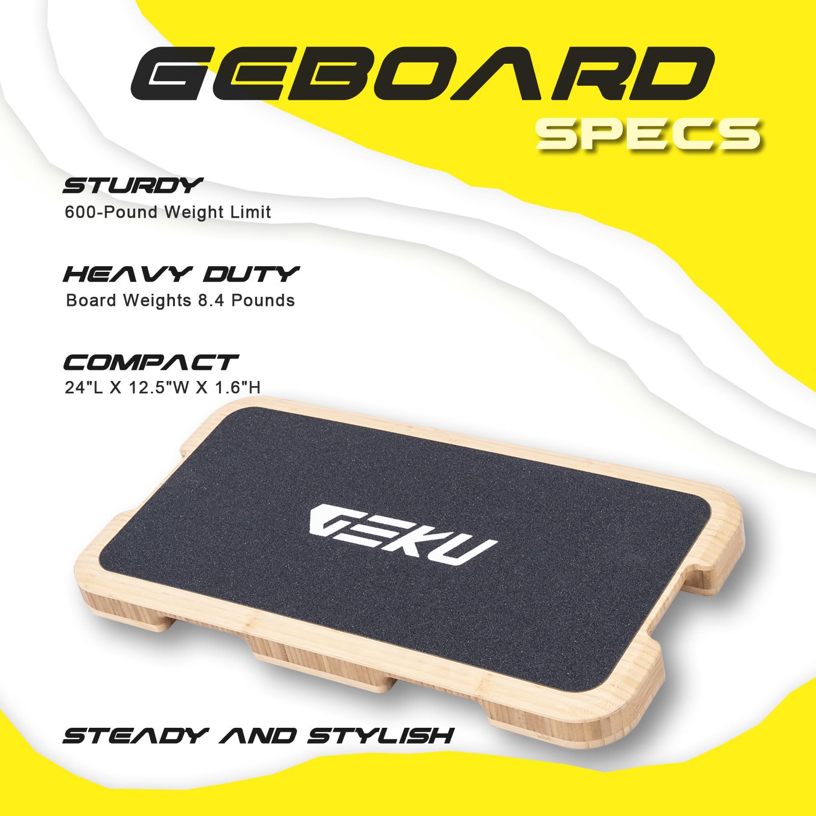 GEKU FIT Bamboo Fitness Board – Eco-Friendly Resistance Band Platform