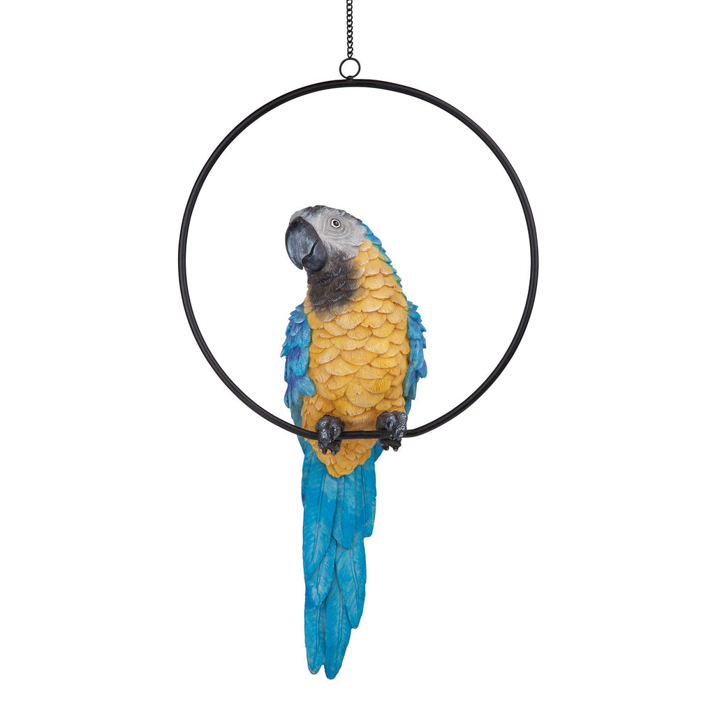 Design Toscano Polly Parrot Hanging Bird Ring Perch Statue - 53cm