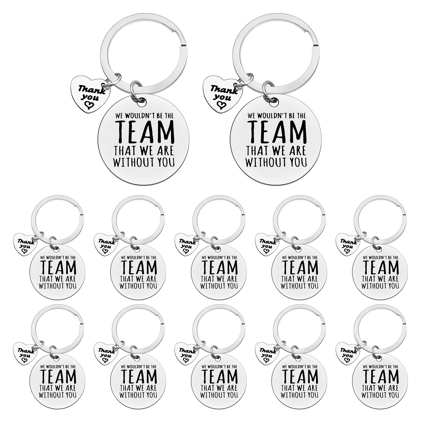 Ximalun 12 Pcs Employee Appreciation Keyrings | Stainless Steel Team Gifts