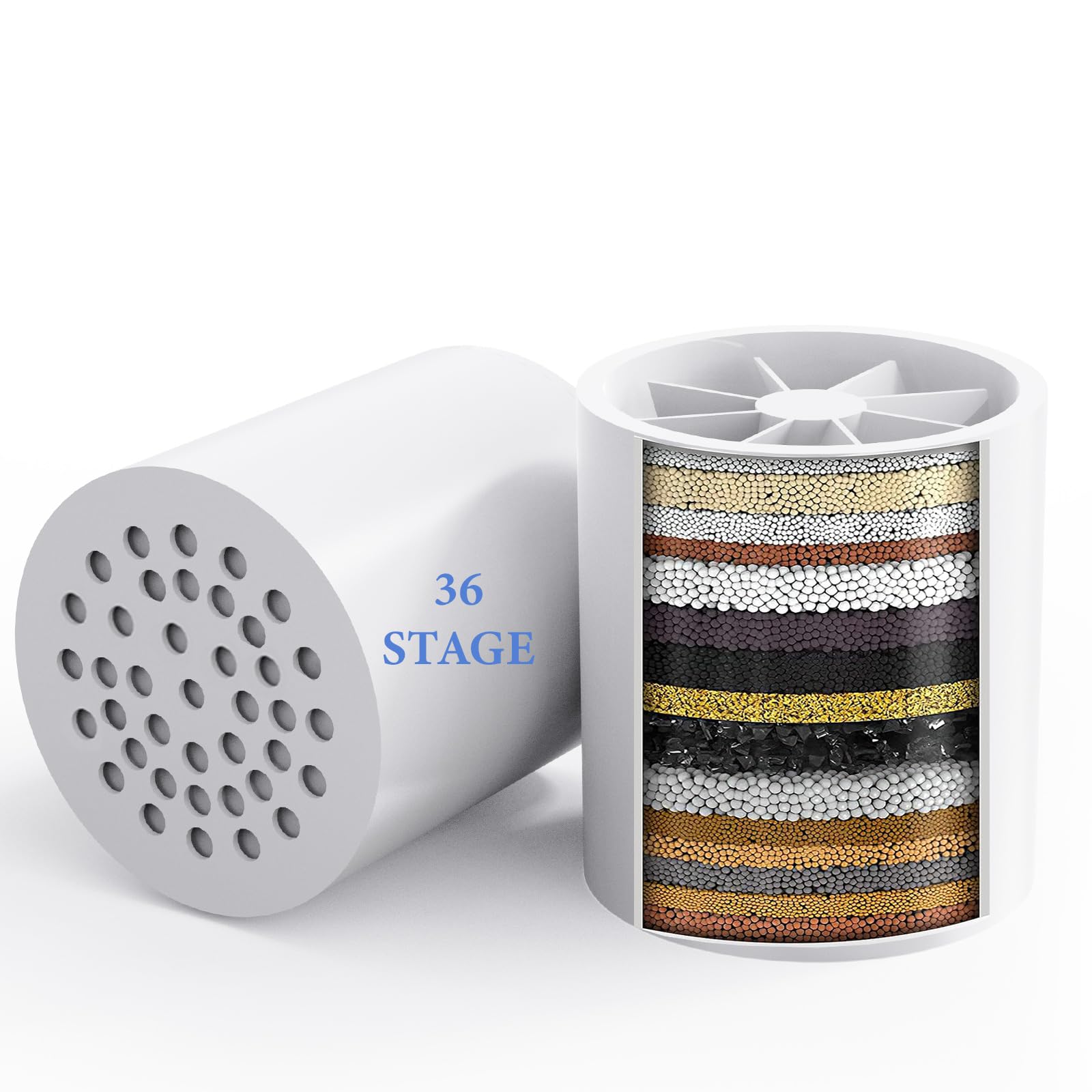 VeoryFly 36-Stage Shower Filter Replacement Cartridge for Hard Water, 2 Pack