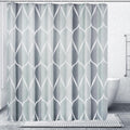 Gelbchu Grey Geometric Fabric Shower Curtain – Waterproof Polyester, 72x72
