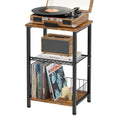 iDavosic.ly 3-Tier Industrial Side Table – Rustic Narrow Nightstand