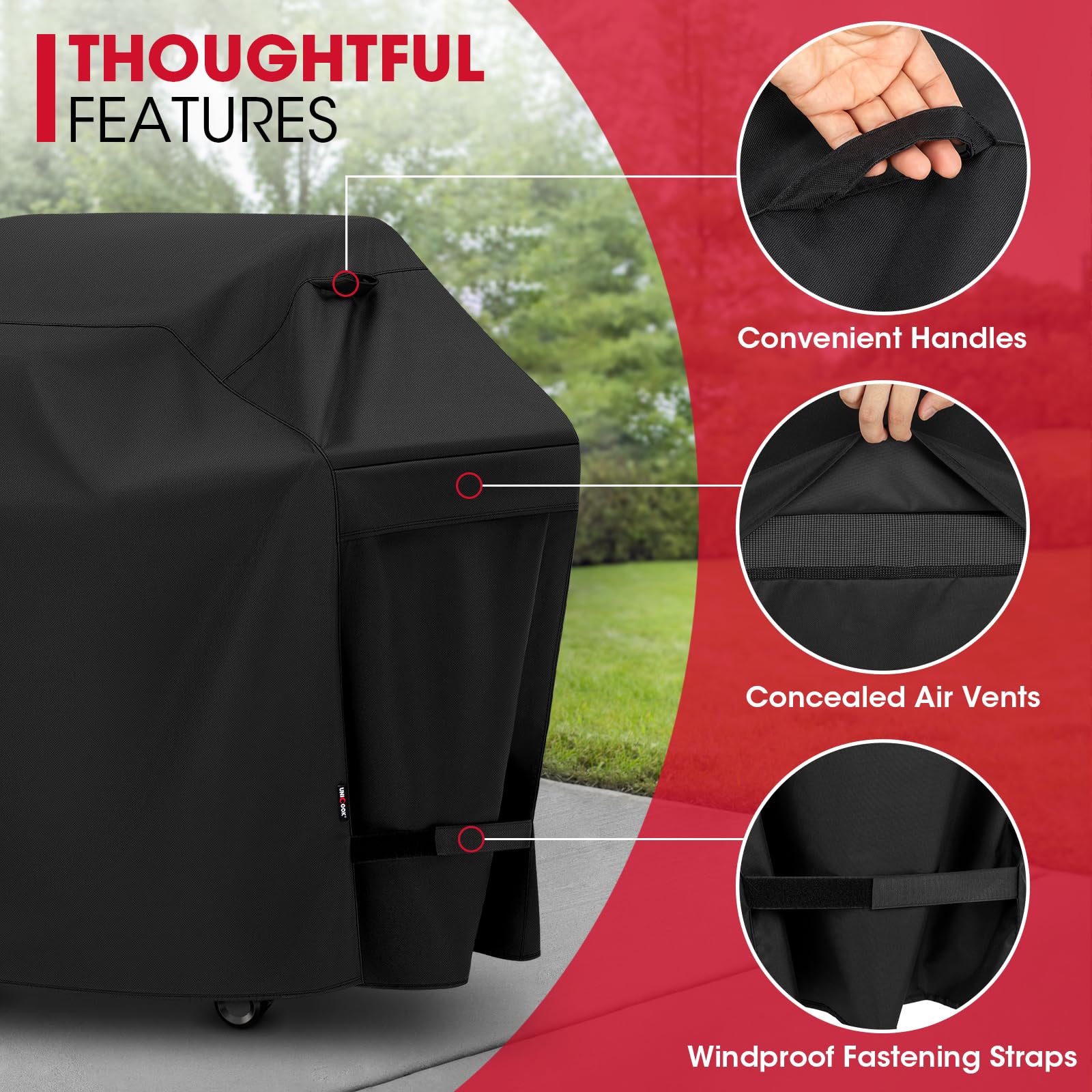 Unicook 55 Inch BBQ Cover – Heavy Duty Waterproof UV Resistant Grill Cover